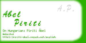 abel piriti business card